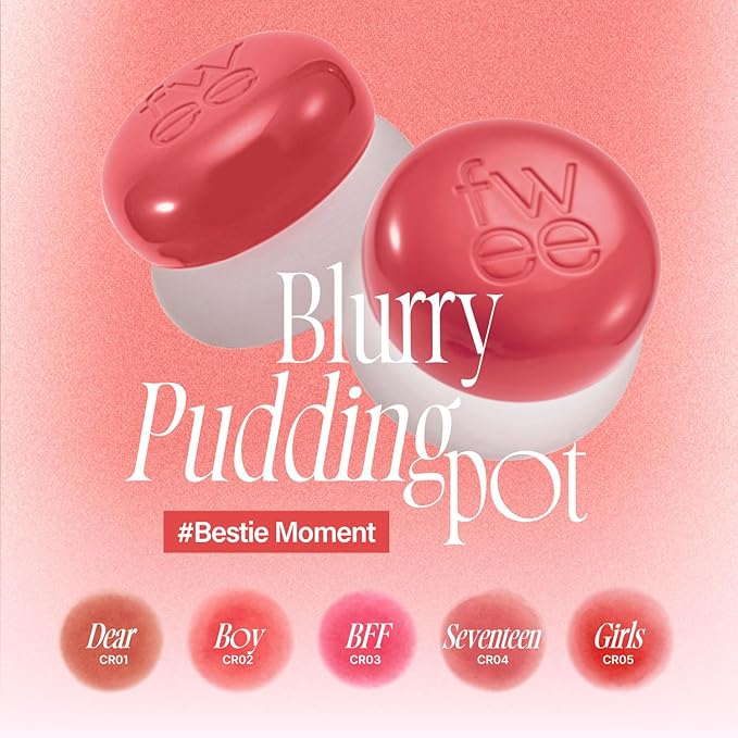Lip&Cheek Blurry Pudding Pot | Bestie Moment - Seventeen | Makeup Blush, Buildable Lightweight, Multi-Use Soft Matte Finish | 5g