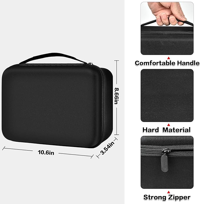 Hair Dryer Case for Shark HD112BRN & HD331 HyperAIR IQ 2-in-1 Concentrator, Storage Pouch for Dyson/Shark Flexstyle Styler Attachments and Clips, Black