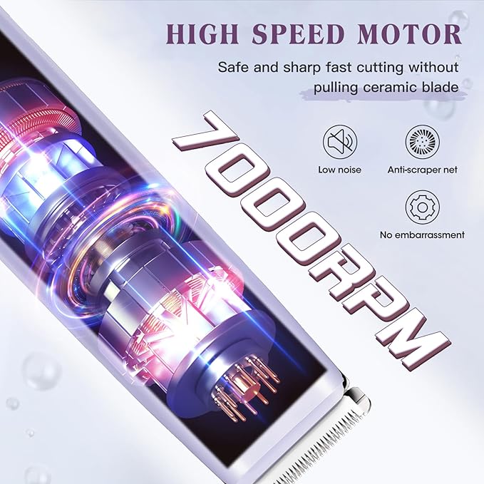 Bikini Trimmer Electric Razors for Women, 2-in-1 Dual-Head Cordless Body Hair Trimmer Facial Hair Removal for Face Lip Chin Pubic Underarm Legs, IPX6 Waterproof, Gifts for Women