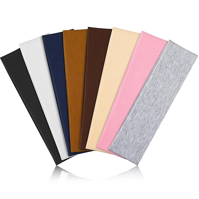 Headbands for Women Valentines Day Gifts for Her - 8 Pcs Head Bands Non Slip for Women's Hair Accessory Stretchy Fabric Headband for Workout Sport Yoga Running Christmas Birthday Gifts for Women