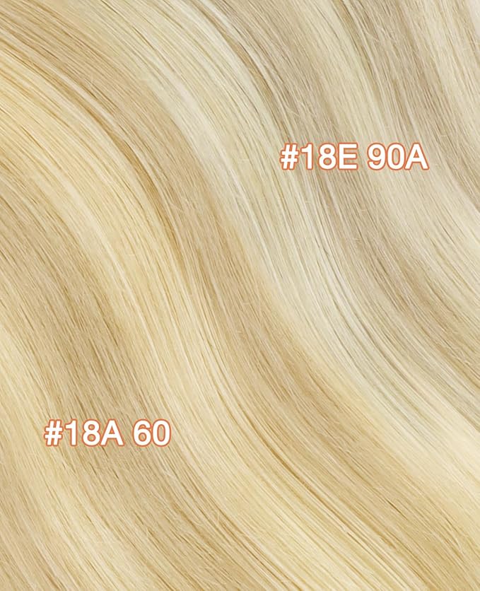 GOO GOO Invisi Edge Tape in Hair Extensions Human Hair, 18ET90A Natural Blonde Balayage 20pcs 22inch 50g, Virgin Remy Hair, Seamless Injected Tape, Natural Look