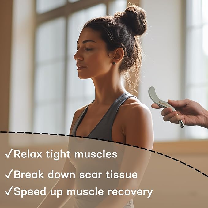 3-Piece Muscle Scraper Tool Set for IASTM Therapy - Stainless Steel Gua Sha Tool for Myofascial Release and Deep Tissue Massage Tool Set