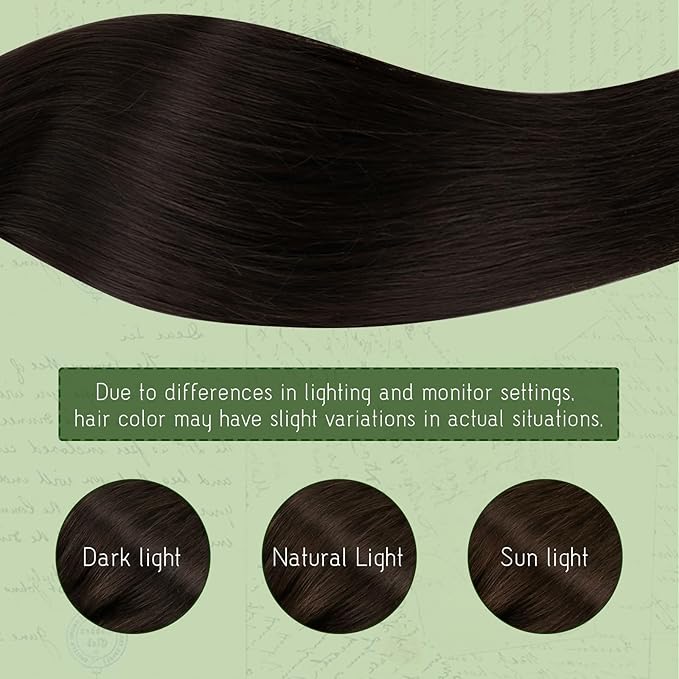 RUNATURE Clip in Hair Extensions Human Hair Dark Brown Human Hair Extensions Clip Ins Short Real Human Hair Clip in Extensions Remy Natural Hair 10 Inch 80g 7pcs #2 Darkest Brown