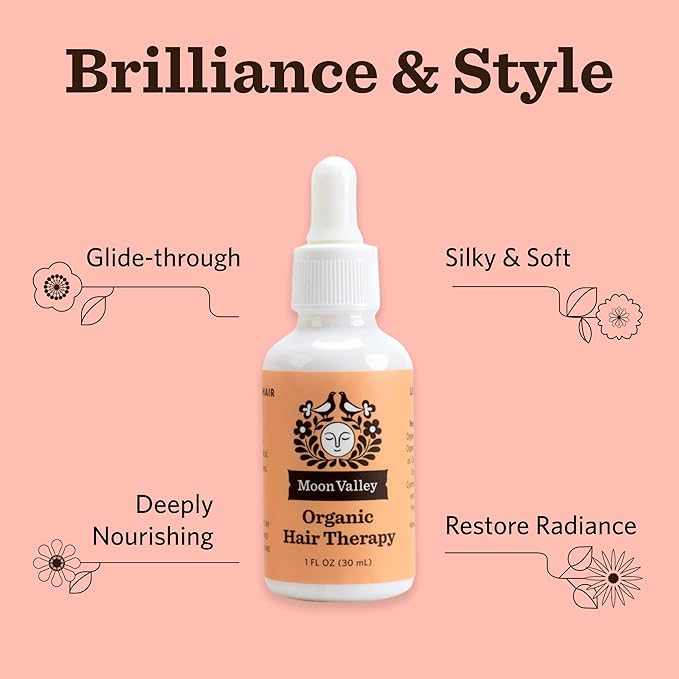 Moon Valley Organics Hair Therapy for Extra Thick Hair - With MCT Oil, Jojoba Oil, Argan Oil, And Rosemary - Reduce Frizz, Hydrate, Heal Damaged Hair