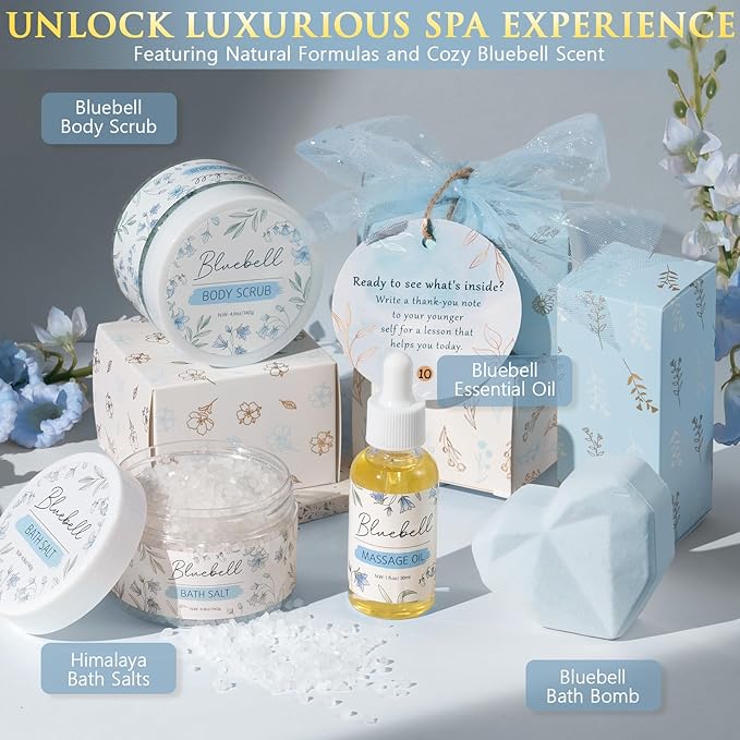 Christmas Gifts for Women & Teenage Girls, 10 Day Self Love Challenge to Unlock 10 Wrapped Spa Gift Baskets, Tween Teen Girl Trendy Stuff Bath Shower Sets Self Care Birthday Gifts Stocking Stuffers