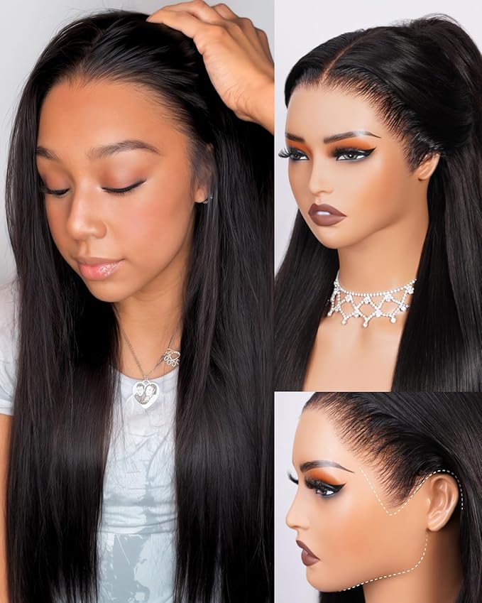 Arabella Hair 13x6 Lace Front Wigs Human Hair 210% Density Glueless Wig Human Hair 100% Straight Human Hair Wigs 12A Pre Plucked Pre-Bleached Pre-Cut Glueless Wig (22inch,13x6 Straight Hair)