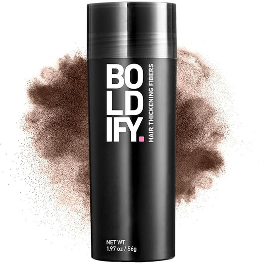 BOLDIFY Hair Fibers (56g) - Fill In Thinning and Fine Hair for an Instantly Fuller, Thicker Look - 14 Shades for Women & Men - Medium Brown