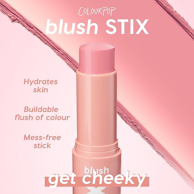 ColourPop Blush Stix - Cream Blush Stick with a Blendable, Hydrating Formula and Natural, Skin-Like Finish - Buildable Cream Blush for Cheeks, Eyes & Lips - 25/8 (0.28 oz)