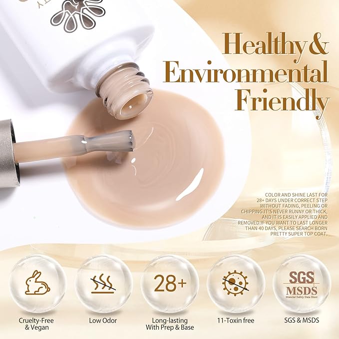 Born Pretty Jelly Gel Nail Polish Nude Set Crystal Transparent Translucent Sheer Clear 6 Colors Gift Collection Manicure Kit