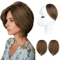 REECHO Clip in Hair Volumizer, 2PCS 6 inch Short Thick Clip in Hairpieces Adding Extra Volume Hair Extensions for Women (Light Brown)