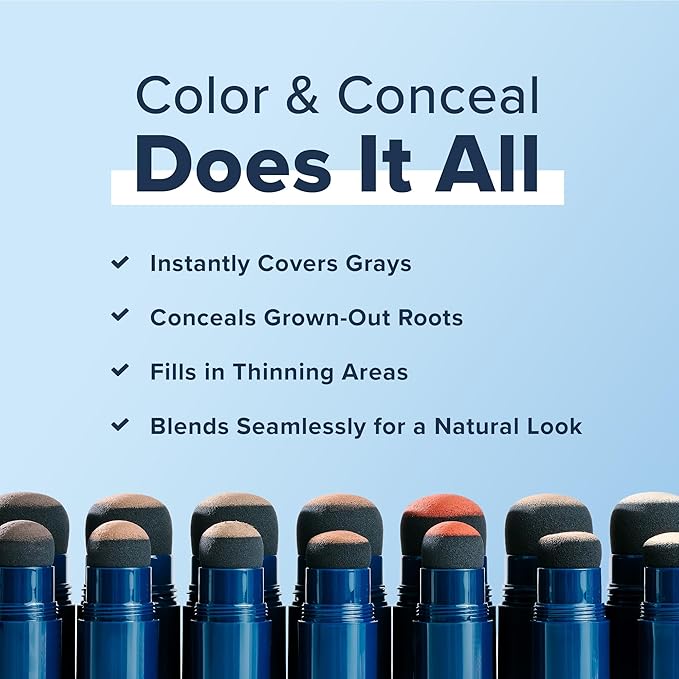 TRUHAIR Jumbo Color & Conceal Waterproof Root Touch Up Hair Color for Gray Hair Coverage - Instant Root Cover Up Hair Powder for Women & Men - Bald Spot Concealing, Hairline Filling (Blonde)