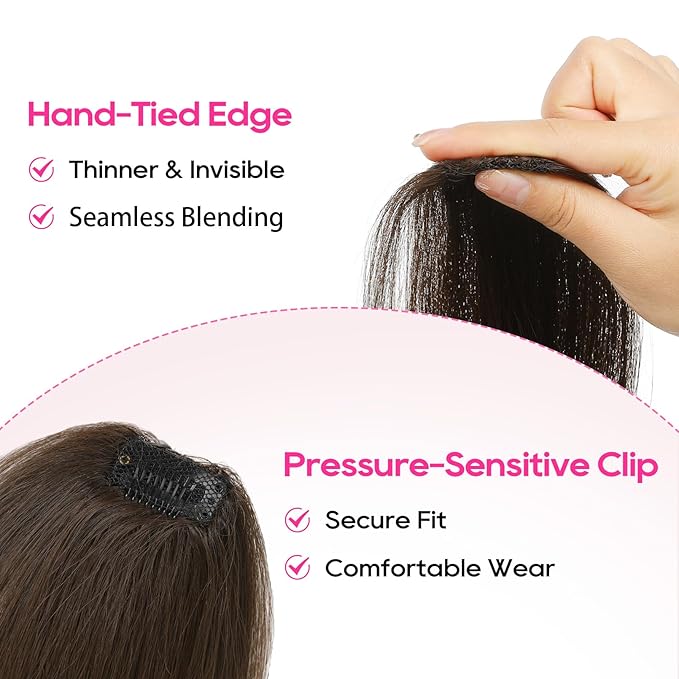 REECHO Clip in Hair Volumizer, 2PCS 6 inch Short Thick Clip in Hairpieces Adding Extra Volume Hair Extensions for Women (Dark Brown)