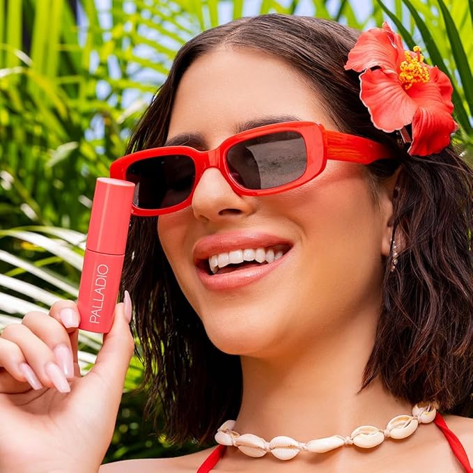 Palladio Jelly Tint, Liquid Stain for Cheeks & Lips, Vivid Color Lip Stain, Lightweight Non-Sticky and Transfer-proof, Natural Finish Makeup, Sweet Berry