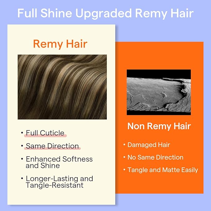 Full Shine Clip in Extensions Brown Ombre Medium Brown Mix Honey Blonde Clip in Remy Hair Extensions for Party for Long Human Hair 24 Inch 7 Pcs 120 G