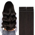 GOO GOO Invisi Edge Tape in Hair Extensions Human Hair, 2 Dark Brown, 6pcs 10inch 15g, Virgin Remy Hair, Seamless Injected Tape, Natural Look