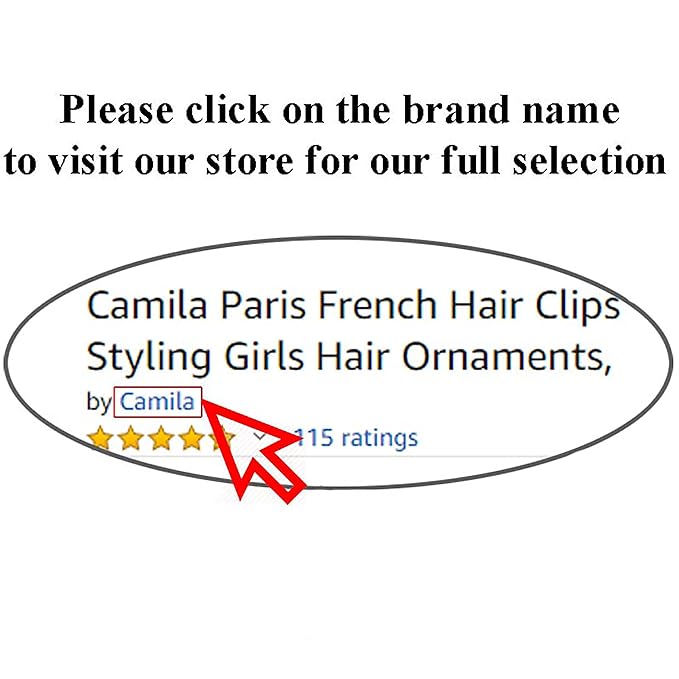 Camila Paris CP3644 French Hair Barrette Clip Oval Brown and Onyx, Strong Hold Grip Hair Clips for Women, No Slip Rubberized Metal Closure, Durable Styling Girls Hair Accessories, Made in France
