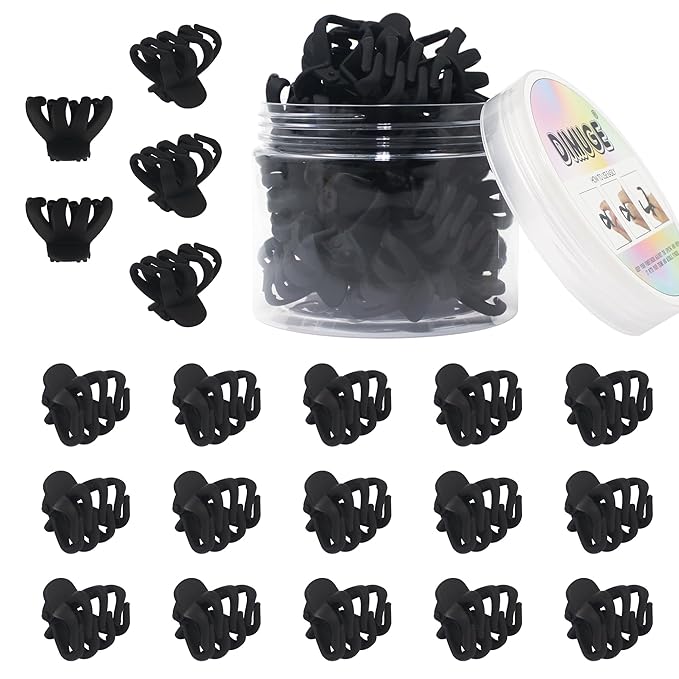20 Pcs Small Black Octopus Claw Clips 3cm Small Hair Clips Great for Women and Girls Thin to Thick Hair Pack Half Up Half Down, Bangs, Styling.