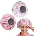 2 Pcs Heat Cap for Deep Conditioning, Pink Heating Caps for Deep Conditioning with Double Layer, Waterproof & Reusable for Shower, Hot Oil Treatment & Hair Steam Therapy