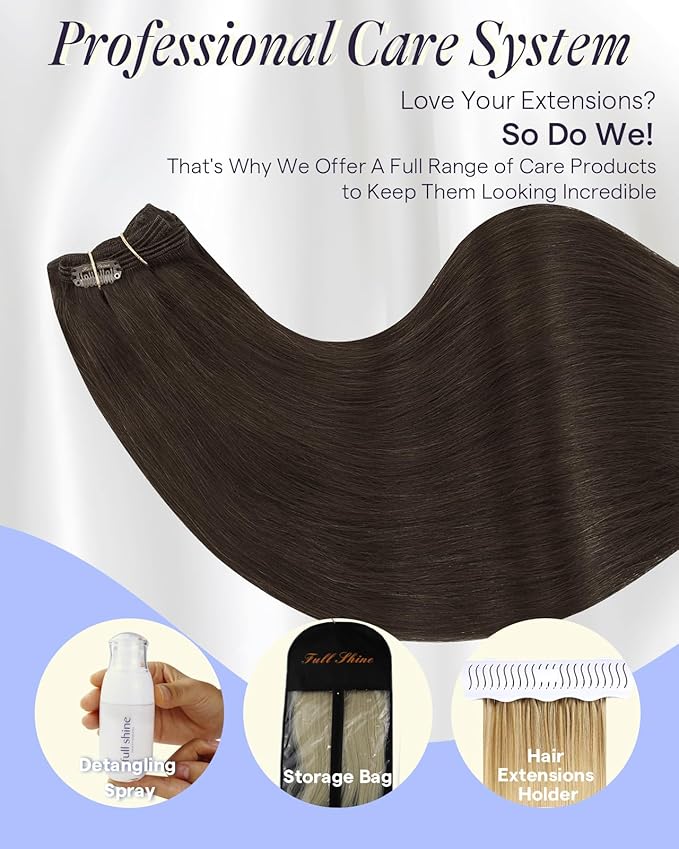 Full Shine Dark Brown Clip in Hair Extensions 18 Inch 160 G Darkest Brown Hair Extensions Thick Hair Extensions Clip ins for Thickness 7 Pcs