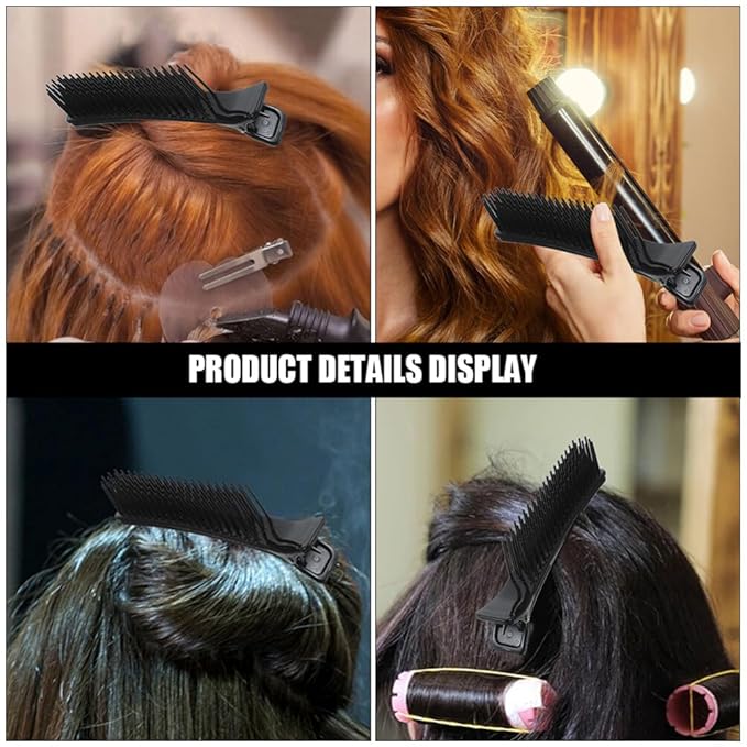 NOLITOY 4Pcs Hair Sectioning Grip Clips, Professional Parting Comb Clips Hair Styling Tools for Cutting Coloring Dying Salon