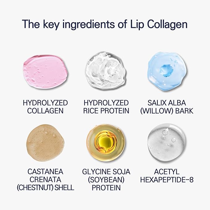 Perfect Sleep Lip Collagen 0.52fl.oz/15ml, Hydrolyzed Collagen+Rice Protein, Willow Bark Extract & Peptide to Nourish, Moisturize & Exfoliate the lips, Sleep-Beauty, Korean Overnight Lip Mask