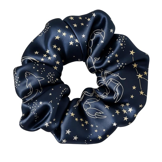LILYSILK Silk Hair Scrunchies Ties for Frizz & Breakage Prevention 100% Mulberry No Damage Elastic Ponytail Holders, Scorpio