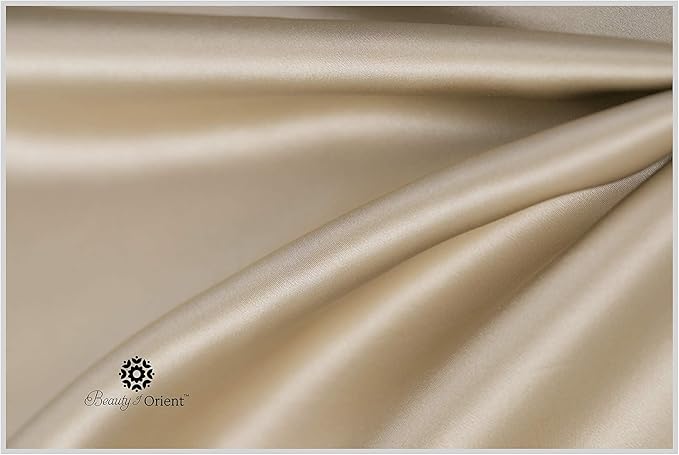25 Momme Premium Mulberry Silk Pillowcase for Hair and Skin | Handcrafted Hypoallergenic & Anti-Acne Silk Pillow Cases with Zipper | Queen - 20" x 30", Champagne