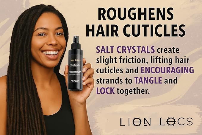 Lion Locs Starter Twist and Lock Spray for New Dreadlocks | Texturizes & Great for Styling - Vegan Sea Salt Mist with Essential Oils & Aloe (4oz)