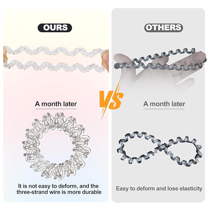 Upgraded Version Spiral Hair ties for Women, No Crease Clear Coil Hair Ties Spiral Ponytail Holders Scrunchies, Hair Coils/Phone Cord Hair Ties for Thin Hair/Soft Elastic. (8, Black and White）