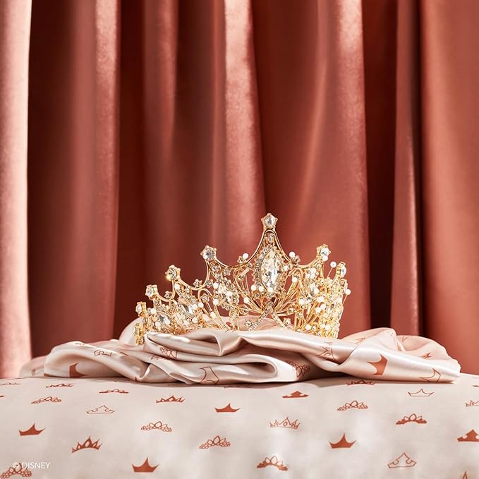 Kitsch & Disney Desert Crown Satin Pillowcase with Zipper – Soft Cooling, Better Than Silk Pillowcase, Disney Design for Kids Rooms & Toddler Bed Time Pillow Case – King 19x36