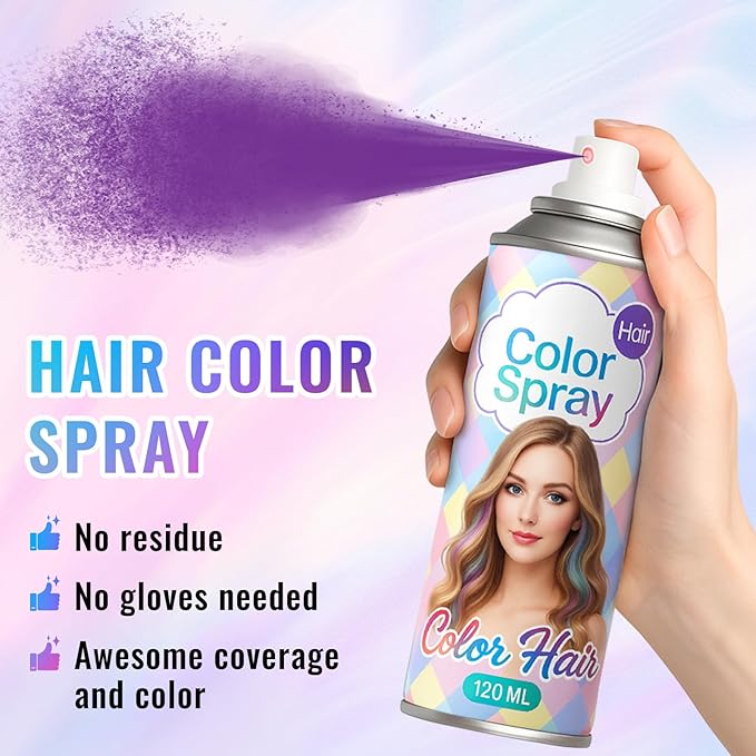 Temporary Black Hair Color Spray – 1-Day Washable Hair Color for Women Men Kids, Hair Spray for Halloween, Cosplay, Costumes, Parties, Festivals, Daily Styling