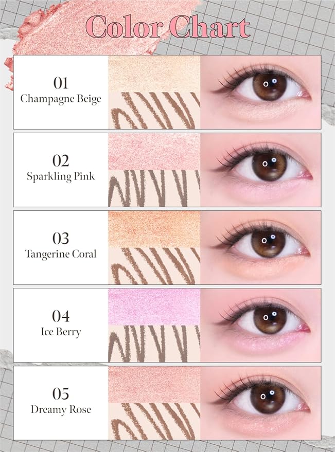 CORALHAZE Idol AEGYO-SAL Maker 04 Ice Berry, 2-in-1 Under-Eye Highlighter and Contour Liner for Bright, Voluminous Eyes, Long-Lasting, Smudge-Proof Shimmer Stick with Natural Glow, Korean Beauty