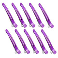 10 pcs Professional Hair Clips for Styling Sectioning - Sectioning Hair Clips for Styling, No-Crease Silicone Band& Anti-Slip Grip, Hair Cutting Clips for Blowouts, Curling, Coloring（Purple）