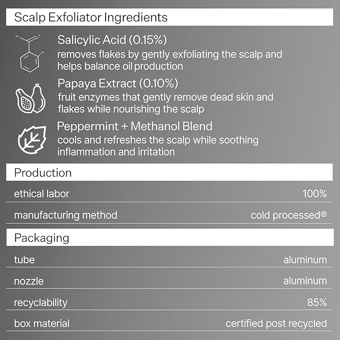 Act+Acre Cold Processed Salicylic Acid Exfoliator | For Loose Flakes, Excess Oil, Scalp Build-Up | Salicylic Acid, Papaya, Peppermint | Balance, Soothe | Vegan, Color Safe, Fragrance-Free | 2 Fl Oz