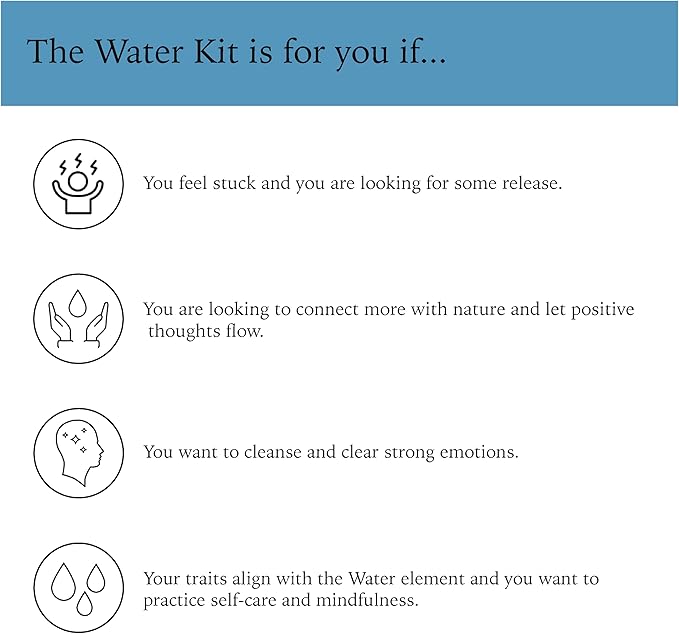 The Water Kit by Two Sage Sisters - Self Care Kit with Soap Sheets, Notebook, Marker, and Washcloth, Bath Shower Sets for Meditation and Relaxation, Mini Spa Kit Self Care Box for Women and Men