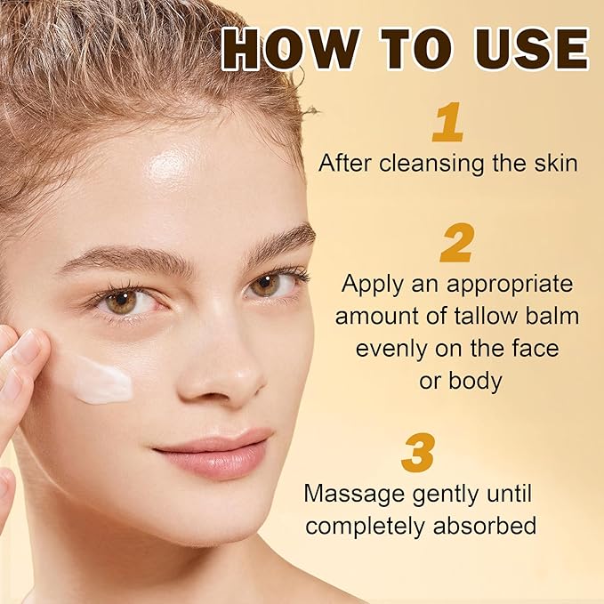 Beef Tallow and Honey Balm for Skin Tallow Face Moisturizer Natural Organic Tallow Honey All body Balm Tallow Body Moisturizer 2 Oz