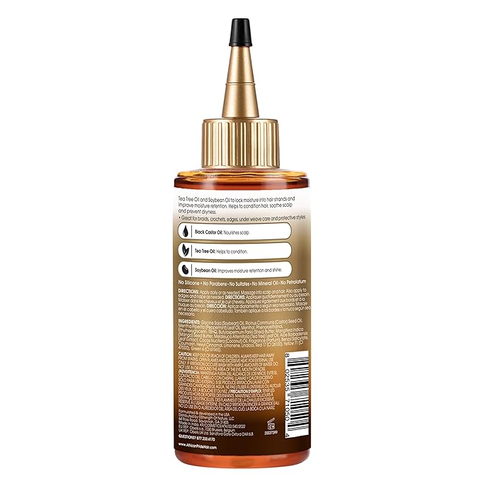 African Pride Black Castor Miracle Hair & Scalp Sealing Oil – Hair Oil with Black Castor, Tea Tree & Soybean Oil for Moisture Lock, Scalp Relief & Growth Support | 6oz