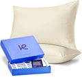 Kickoff Viscose Bamboo Pillowcase, Queen, Set of 2, 100% Organic Hidden Zippered Viscose Bamboo Pillow Case Queen Size, Cooling Pillow Cover for Hot Sleepers (20"x30" Buttercream)