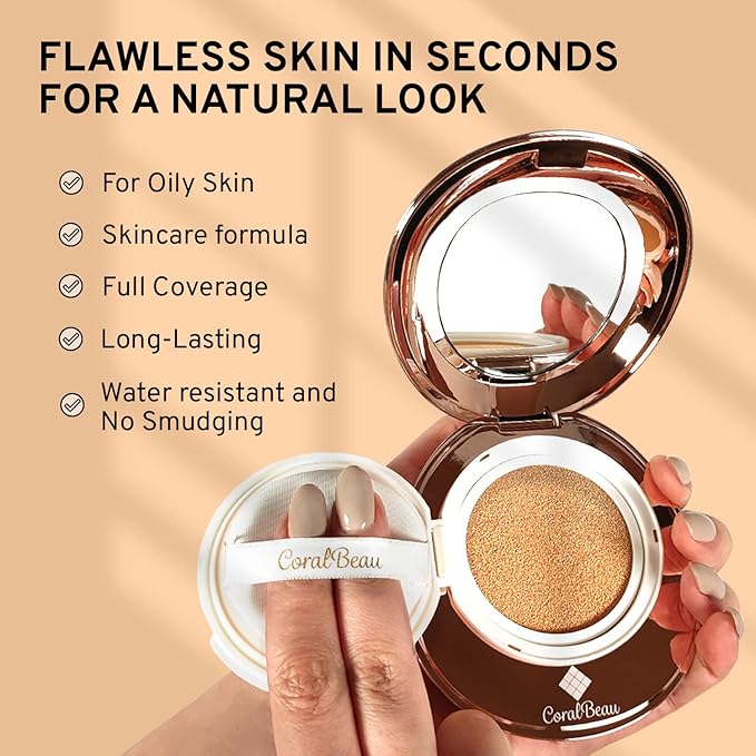 Shell Makeup Set - All in One Makeup Kit for Women with Compact BB Cream Powder, Eyeshadow Palette with Brown Shades, Eye Shadow Brush, Mascara, 3 Lipsticks, Necklace - Make Up Gift Set Box