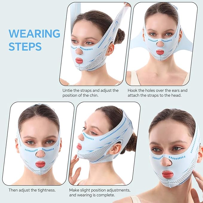 Line Lifting Mask Chin Strap for Sleeping, V Line Mask, Face Lift Prevent Sagging,Double Chin Reducer,Jawline Shaper,All-Around Coverage, Wrapping and Shaping More Comprehensively.