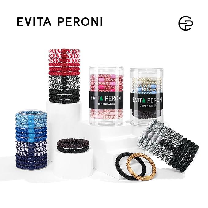 EVITA PERONI Hair Ties 12 Pcs Set, High Elastic Ponytail Holders, Hair Ties No Damage, Elastic Ties for Thick Hair Women Men, Gifts for Mother Sister Girlfriend (Stone Taupe)