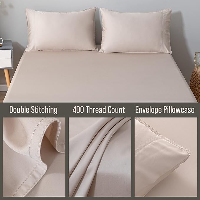 Bella Coterie | Luxury Bamboo Viscose Standard Size Pillowcase Set | 100% Organically Grown | Ultra Soft | Cooling | 2 Pcs [Dune]