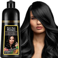 Instant Black Hair Dye Shampoo 3 in 1 for Men Women, Herbal Hair Color Shampoo for Gray Hair Coverage, Natural Champu Para Canas Easy to Use 17.6 FL OZ (Black)