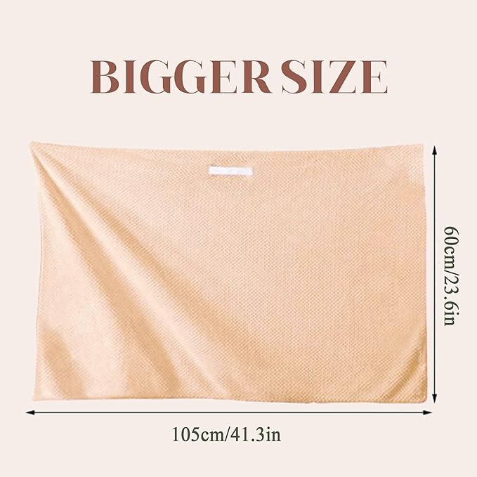 Women Microfiber Hair Towel Wrap with Elastic Strap,Super Absorbent Anti Frizz Drying Turban for Curly, Long,Wet Hair- Beige