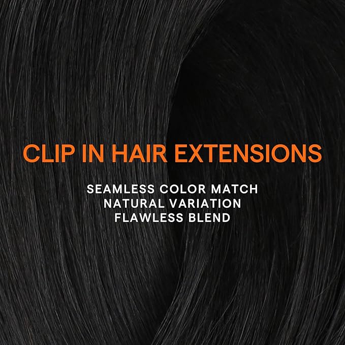 Full Shine Hair Extensions Clip ins Short Human Hair Clip in Extensions Black Woman 14 Inch for Cosplay 7 Pcs 120 G