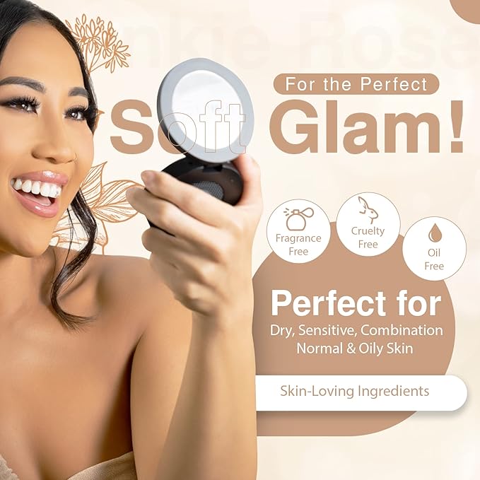 Frankie Rose Cosmetics Powder Foundation – Full Coverage Face Powder For Pores & Imperfections, Evens Out Skin Tone & Shine-Control | 58 Grams (Porcelain)