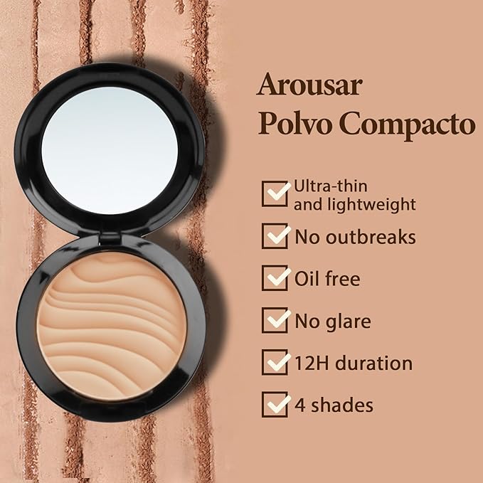 Pressed Face Powder, Flawless and Oil Control Pressed Setting Powder, Long Lasting Matte Finish 2# BEIGE 02