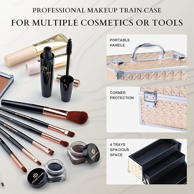 Color Nymph Professional Makeup Kits For Girls, Teenage Girls Makeup Kit with Storage Case Make Up Kit For Women Cosmetics Full Kit, Individual Packing Eyeshadow Blush Lipstick Mascara etc -Gold