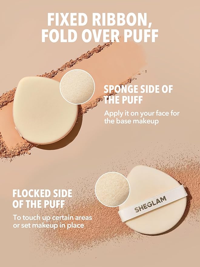 SHEGLAM SKin-Focus Full Coverage Powder Foundation Oil-Control Lightweight Face Pressed Powder Makeup-Honey