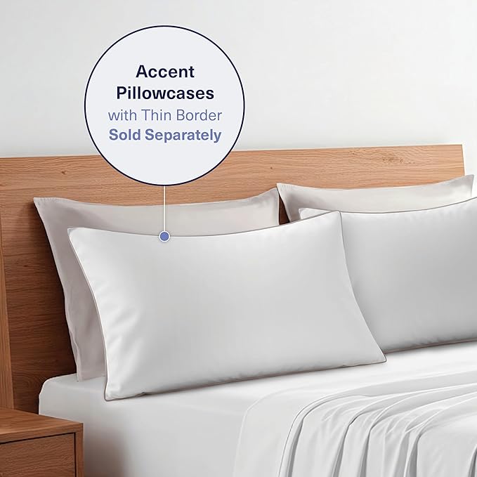 Kickoff Viscose Bamboo Pillowcase, King, Set of 2, 100% Organic Hidden Zippered Viscose Bamboo Pillow Case King Size, Cooling Pillow Cover for Hot Sleepers (20"x40", Dove Grey)